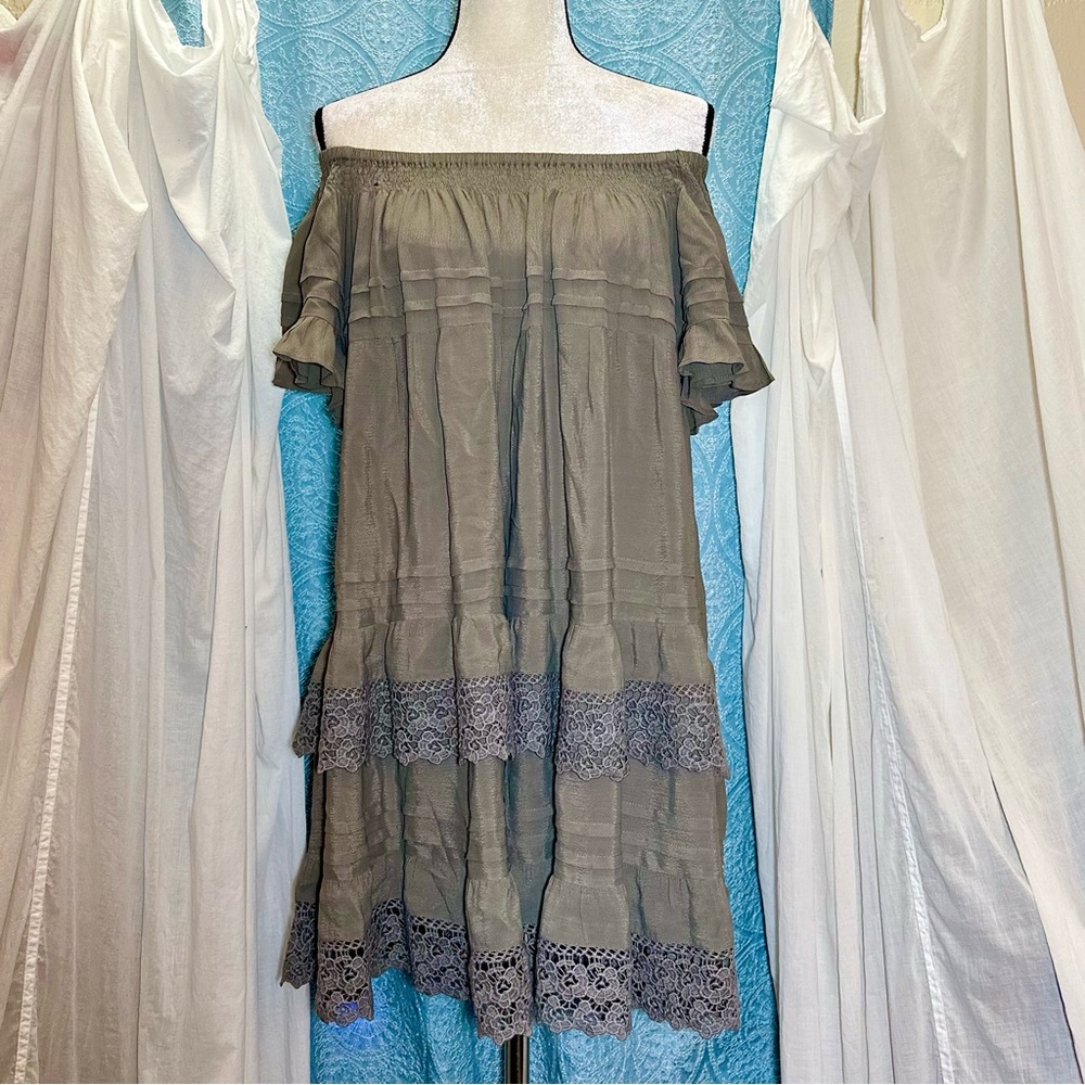 Muche Et Muchette Esmeralda Off The Shoulder Swing Mini Dress #D4 - Picture 5 of 10